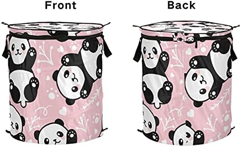 Sevimli Karikatür Panda Pop Up Çamaşır Sepeti Katlanabilir Kapaklı Kirli Giysiler Sepet çamaşır sepeti Ev Dekor Organizatör için