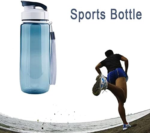 Su Şişesi ile Saman sızdırmaz Spor Su Şişesi Taşınabilir Plastik Su Şişesi Içme Fincan Seyahat Şişe için Kordon ile Spor Kamp
