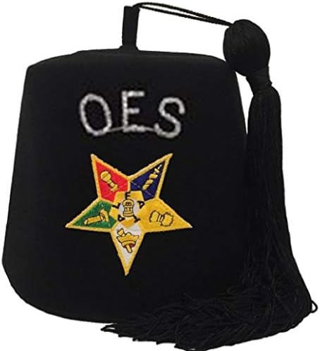 Doğu Yıldızı OES Rhinestone Siyah Fez Regalia Lodge Sipariş