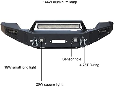 Vijay ön Tampon ile Vinç Plaka ve Sensör delik ve LED ışıkları için 2011- Ford F250 F350 F450 F550 süper görev