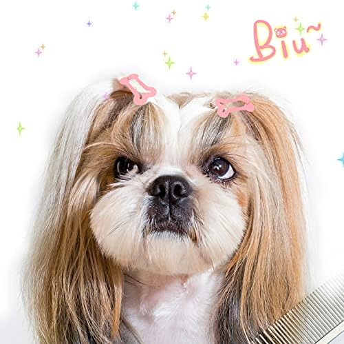 40 Parça Saç Klipler Köpekler için Sevimli 1 İnç Yavru Köpek Tokalarım Küçük Kemik Yapış Saç Klipler Renkli Saç Tokalarım için
