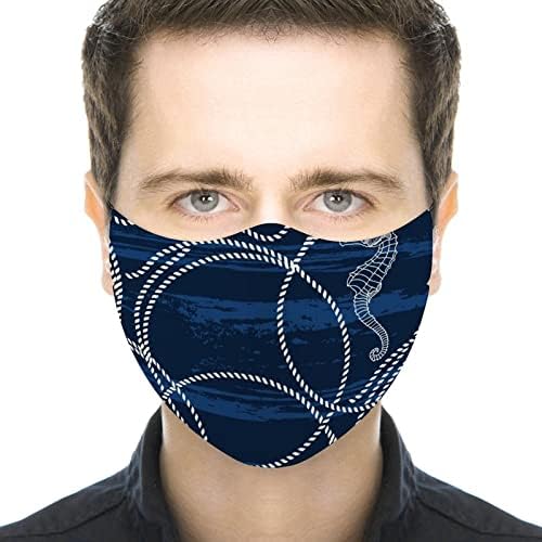 Yüz Maskeleri Denizatı ve Deniz Halatlar Mavi Doku Kullanımlık Toz Geçirmez Yüz Maskesi Yetişkinler için Erkek Kadın 1 ADET
