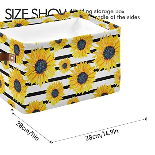 Oyuncak Giysileri için Dekoratif Saklama Kutuları, Sarı Ayçiçeği Dikdörtgen Çocuklar için Sağlam Saklama Sepetleri Kreş için