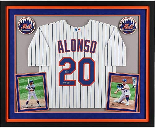 Pete Alonso New York Mets Deluxe Çerçeveli İmzalı Nike Beyaz Replika Forması-İmzalı MLB Formaları