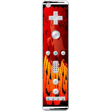 Ürkütücü Cadılar Bayramı Karikatür Baskılı Tasarım Vinil Decal Sticker Cilt tarafından Wiimote Wii Controller için Akıllı Tasarımlar
