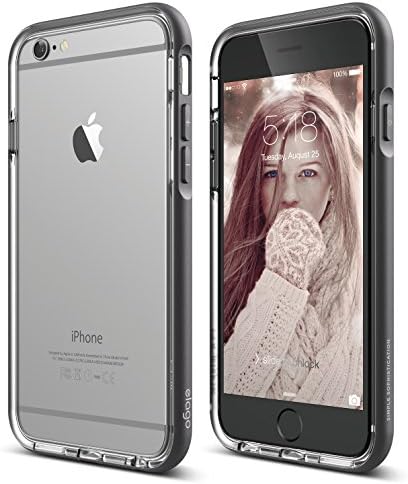iPhone 6S Kılıfı, sadece iPhone 6S için elago S6 Alüminyum Eloksallı Eloksallı Tampon Kılıfı (4,7 inç) (Saydamlık / Koyu Gri)