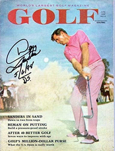 Doug Sanders İmzalı Vintage 1968 Golf Dergisi Nadir W / Coa İmzalı Golf Dergileri
