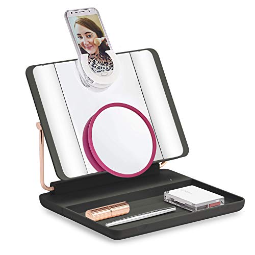 J. O. I 10X Büyütmeli Spotlite HD Işıklı Makyaj Aynası-Işıklı USB Şarj Edilebilir Makyaj Aynası 4'ü 1 arada-Makyaj makyaj aynası,