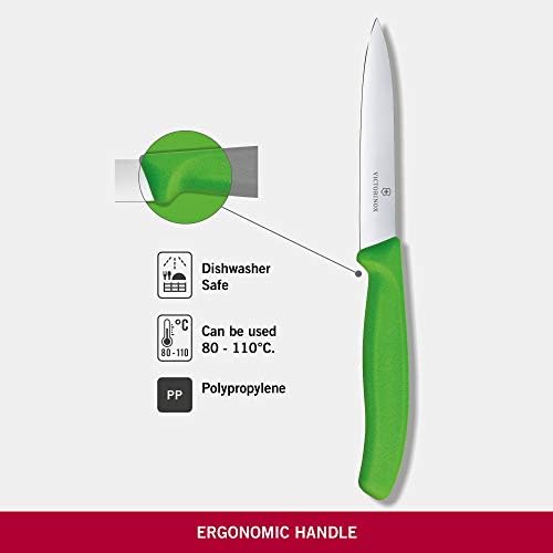 Victorinox Swiss Classic 4 İnç Soyma Bıçağı, Mızrak Ucu, Yeşil