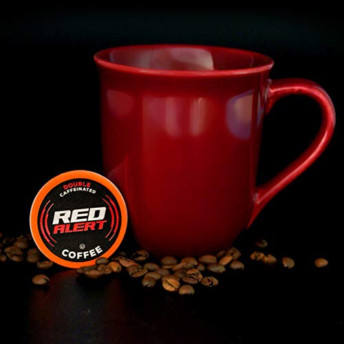 Red Alert Coffee Ekstra Güçlü Kahve Kapsülleri (Geri Dönüştürülebilir) 2.0 Keurig K Fincan Bira, Kafein, 40 Sayım (1 Paket)ile