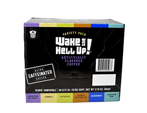 Uyan Artık! Variety Pack Aromalı Tek Servis Kahve Kapsülleri / K-Cup Uyumlu Bira Üreticileri için Ultra Kafeinli Kahve / 48 Sayım,
