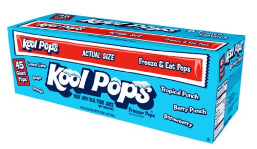 Kool Pops Dondurucu Pops, Çeşitli Tatlar (kutu başına 45-5.5 oz pops)
