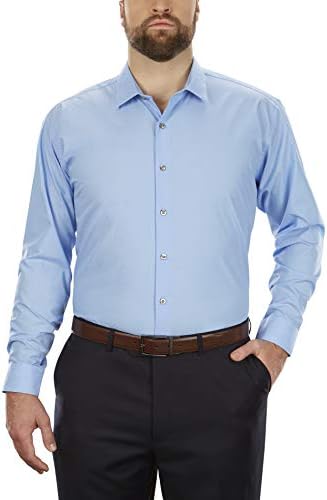 Kenneth Cole Listelenmemiş erkek Elbise Gömlek Büyük ve Uzun Boylu Katı