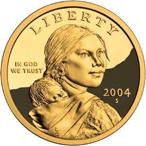 2004 S Sacagawea Kızılderili Geçirmez ABD Sikke DCAM Mücevher Modern Dolar $1 $1 Geçirmez DCAM ABD Nane