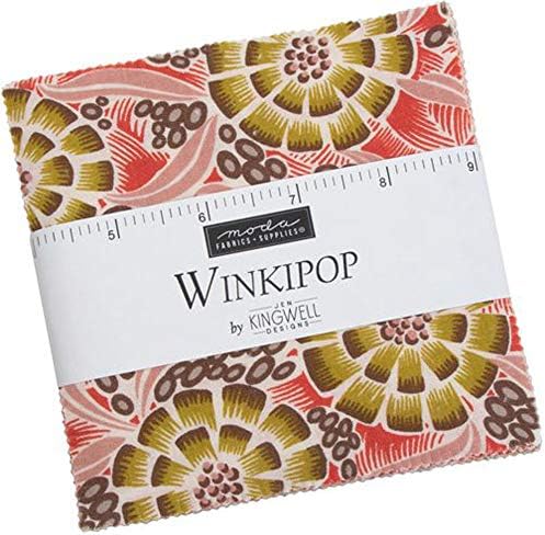 Jen Kingwell tarafından Winkipop Çekicilik Paketi; 42-5 Önceden Kesilmiş Kumaş Yorgan Kareleri