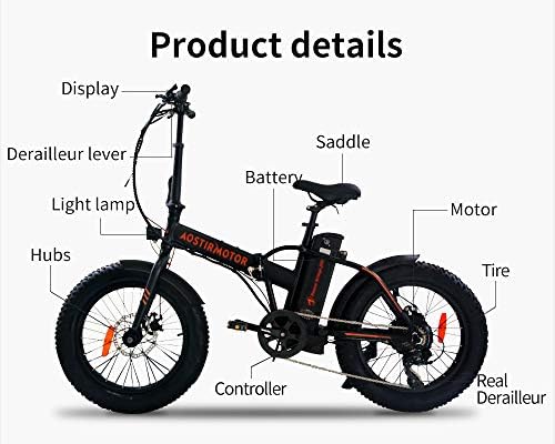 Aostirmotor Katlanır Elektrikli Bisiklet 20 inç Yağ Lastik Elektrikli Bisiklet ile 500 W Motor 36 V 13AH Çıkarılabilir Lityum