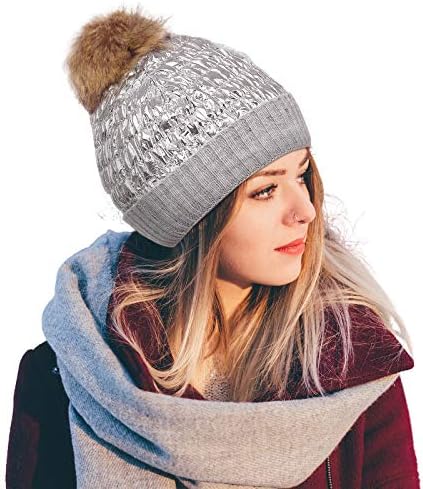 Dasior kadın Örme Beanie Hımbıl Şapka, Kadınlar için Moda Pom Kayak Kap, Sıcak Kış Headdress