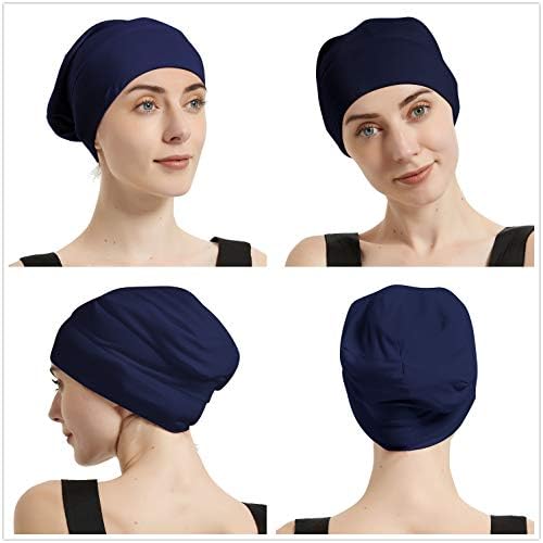 Kadın Saten Astarlı Uyku Kap, 2-Pack Ayarlanabilir İpek Astarlı Hımbıl Bere Şapka için Gece Uyku Kanser Kemo Saç Bakımı