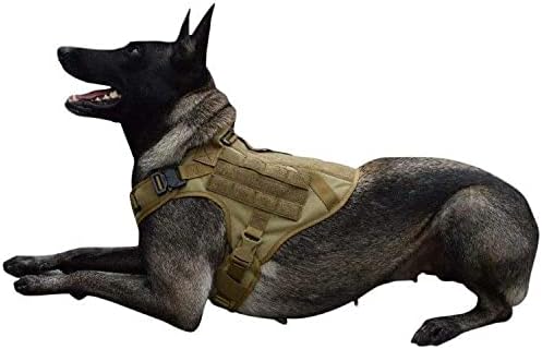 Saplı Taktik Köpek Koşum Yeleği, Büyük Orta Köpekler için Askeri Köpek Koşum Takımı, Kanca ve Halka Panelli Çekme Hizmeti Olmayan