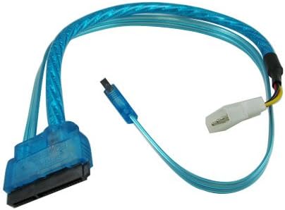 CG 18 inç SATA 3.0 ve SATA Güç 15 pin Combo Kablo, UV Mavi Renk OK105