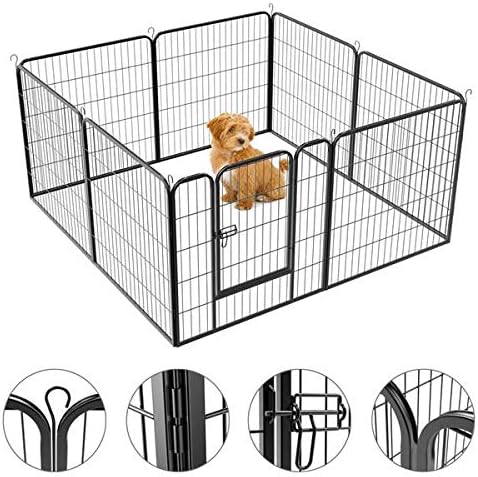 Topeakmart 24/32 Panelleri 32/40-inç Pet Köpek Kalem Ağır Katlanabilir Metal Taşınabilir Köpek Egzersiz Kalem Bariyer Kedi Tavuk