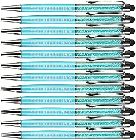 12 adet / paket MengRan Bling Bling 2-in-1 İnce Kristal Elmas Stylus kalem ve Mürekkep Tükenmez Kalemler (12 renk)