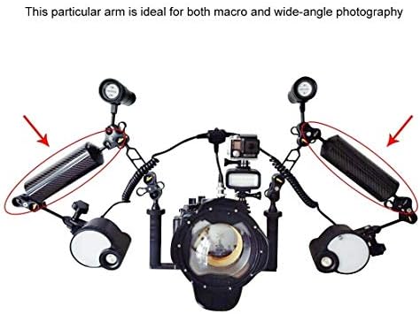 readygo Kamera Aksesuarları 10.82 inç 27.5 cm Uzunluk 80mm Çap Çift Bilyalı Karbon Fiber Yüzer Kol, Top Çapı: 25mm, Yüzdürme: