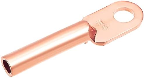 KFidFran DT-10 Welding Cable Ends Bare Copper Eyelets Tubular Ring Terminal Connectors 15Pcs(DT-10 Schweißkabelenden blanke Kupferösen