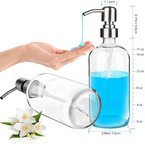 ARKTEK Cam Sabunluk-Mutfak için Şeffaf Bulaşık Sabunluk, Uçucu Yağlar için Harika Sıvı Sabunlar (17 Ons / 500 ML)