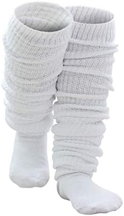 AWOCAN Gevşek Çorap Japon Tarzı Öğrenci kızın Çorap Beyaz Lolita bacak ısıtıcı Kabarcık Slouch Pamuk 15.7-70.9 inç