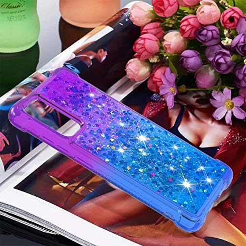 Glitter Darbeye Vaka için Galaxy S20 FE, Degrade Quicksand Serisi Bling Akan Sıvı Yüzer Kızlar Kadınlar TPU Telefon Kılıfı için