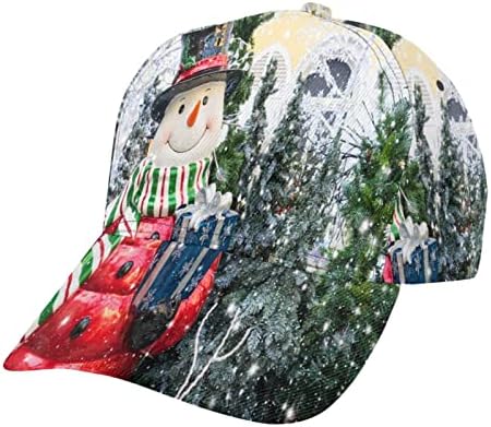 Wozukıa Kardan Adam beyzbol şapkası Noel Kap Eşarp Elbise Dekor Neşeli Noel Ayarlanabilir Snapback Şapka Klasik Spor Rahat 3D