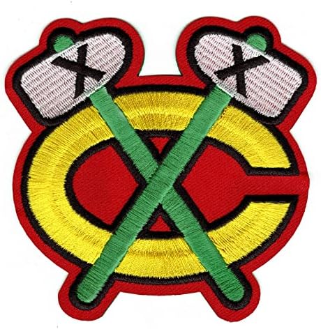 Chicago Blackhawks Omuz Yama Logosu Amblemi Takım Forması Yeşil Tomahawks (Kırmızı)