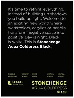 Stonehenge Aqua Black Pad, 140 lb, Soğuk Baskı, 9 x 12 İnç, 15 Kağıtlar