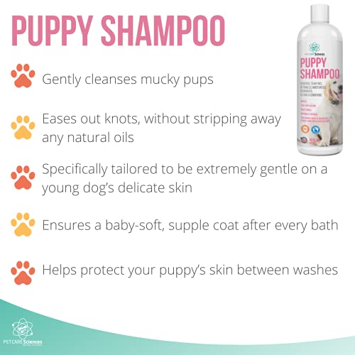 Tearless Puppy Şampuan ve Saç Kremi Nazik ve Hassas, Hindistan Cevizi Yağı, Yulaf Ezmesi ve Aloe Köpek Şampuanı ve Saç Kremi,