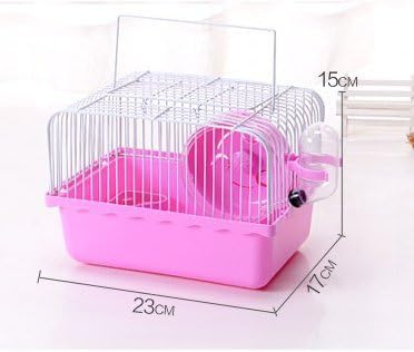 Misyue hamster kafesi Taşınabilir Taşıyıcı Hamster Taşıma Çantası Kafes Su Şişesi ve Tekerlekler ve mama besleyici Travemster
