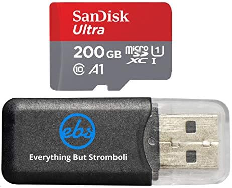 SanDisk 200GB Ultra Micro SDXC Hafıza Kartı Paketi Samsung Galaxy Tab A (2017) (2018), Tab Active 2 Telefon UHS-I Sınıf 10 (SDSQUAR-200G-GN6MN)