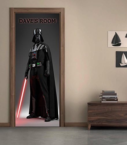 Star Wars Darth Vader Kapı WRAP Çıkartması Duvar Sticker Kişiselleştirilmiş Herhangi Adı D02, Özel