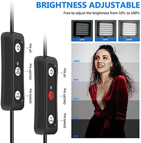Neewer Dim 5600 K USB LED video ışığı 2-Pack Uzaktan Kumanda ile,Tripod Standı,renk Filtreleri ve Çanta için Masa / Düşük Açılı