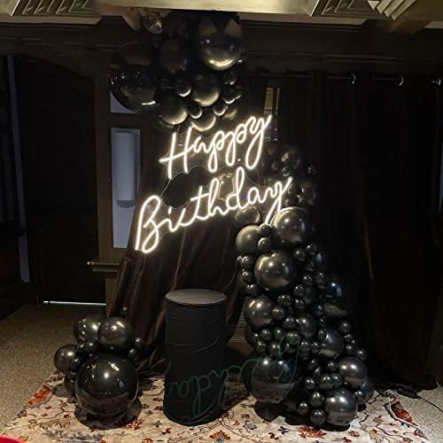 Siyah Balonlar Lateks Parti Balonları, 50 Paket 5 inç Mini Kalın Siyah helyum balonları Düğün Mezuniyet Yıldönümü Gelin Bebek