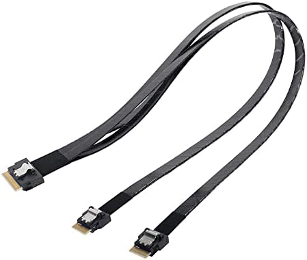NFHK PCI-E Ultraport İnce SAS İnce 4.0 SFF-8654 8i 74pin Çift SFF-8654 4i 38Pin Kablo 40 cm PCI-Express