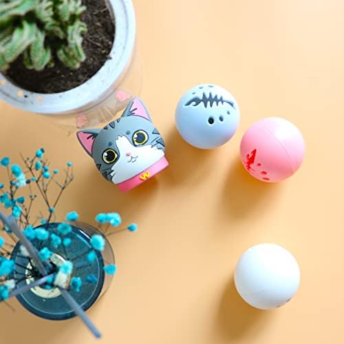 Dooesio 3 Paket Kedi Oyuncak Topları Çan Catnip Light Up Topu Kapalı Kediler Yavru Interaktif Chasing çiğneme oyuncakları Yumuşak