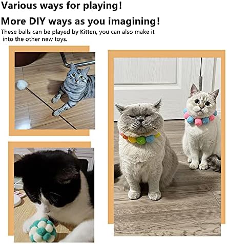 30 Pcs Yumuşak Kedi Oyuncak Topları Yavru Oyuncaklar Interaktif Kürk Ponpon Topu Çeşitli Renk