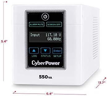 CyberPower M550L Tıbbi Sınıf UPS Sistemi, 550VA / 440W, 4 Çıkış, AVR, Kule