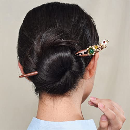 Kadınlar Için saç Şekillendirici Pins Saç Sticks Firkete Çiçek Ahşap Şapkalar Takı Aksesuarları Dekorasyon Tiara (Metal renk: