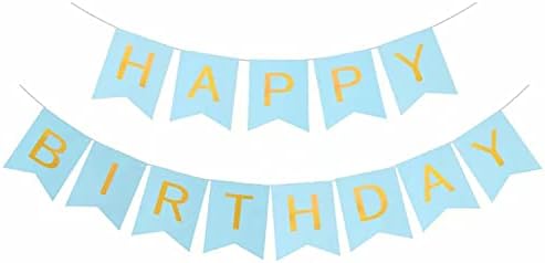 KALOR Mavi Mutlu Doğum Günü Bunting Banner, Swallowtail Bayrak Mutlu Doğum Günü Burcu, Mektuplar Afiş Parti Malzemeleri ve Doğum