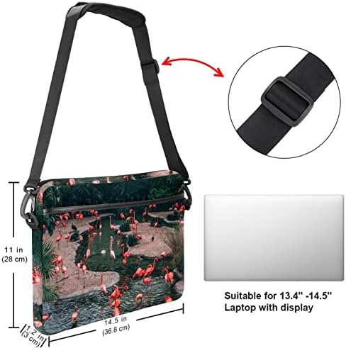 Flamingo Hayvan laptop çantası Kadınlar için Messenger omuzdan askili çanta 14.5 İn Laptop taşıma çantası İş Evrak Çantası Erkekler