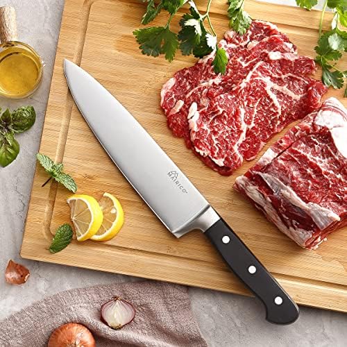 MAİRİCO Ultra Sharp Premium 8 inç Paslanmaz Çelik Şef Bıçağı-Sebze, Et, Tavuk, Hindi, Barbekü, Brisket, Sashimi Dilimleme, Kesme,
