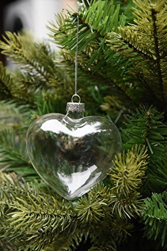Conomenxy 6 X Asılı Temizle Kalp Şekli Cam Baubles Süsler, Bahçe Açık Noel Düğün Dekorasyon için Mükemmel veya DIY Kişiselleştirin