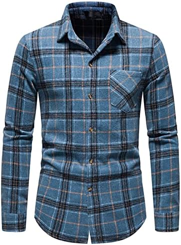 Ozmmyan Mens Uzun Kollu T Shirt Sonbahar Kış erkek Ekose Gömlek Kalınlaşmış Sıcak Yün Flanel Gömlek Ceket erkek Giysileri